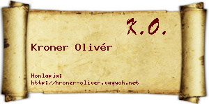 Kroner Olivér névjegykártya