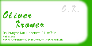 oliver kroner business card